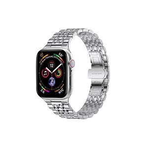 WiWU Band 7 Beads Metal Stainless Steel Watch Band Strap for Apple Watch – Silver