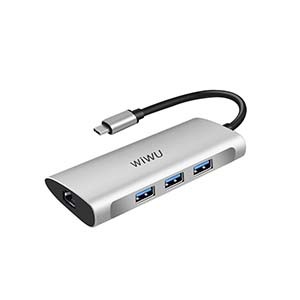 WiWU Alpha 631STR Multi-function USB C Hub Adapter for Macbook