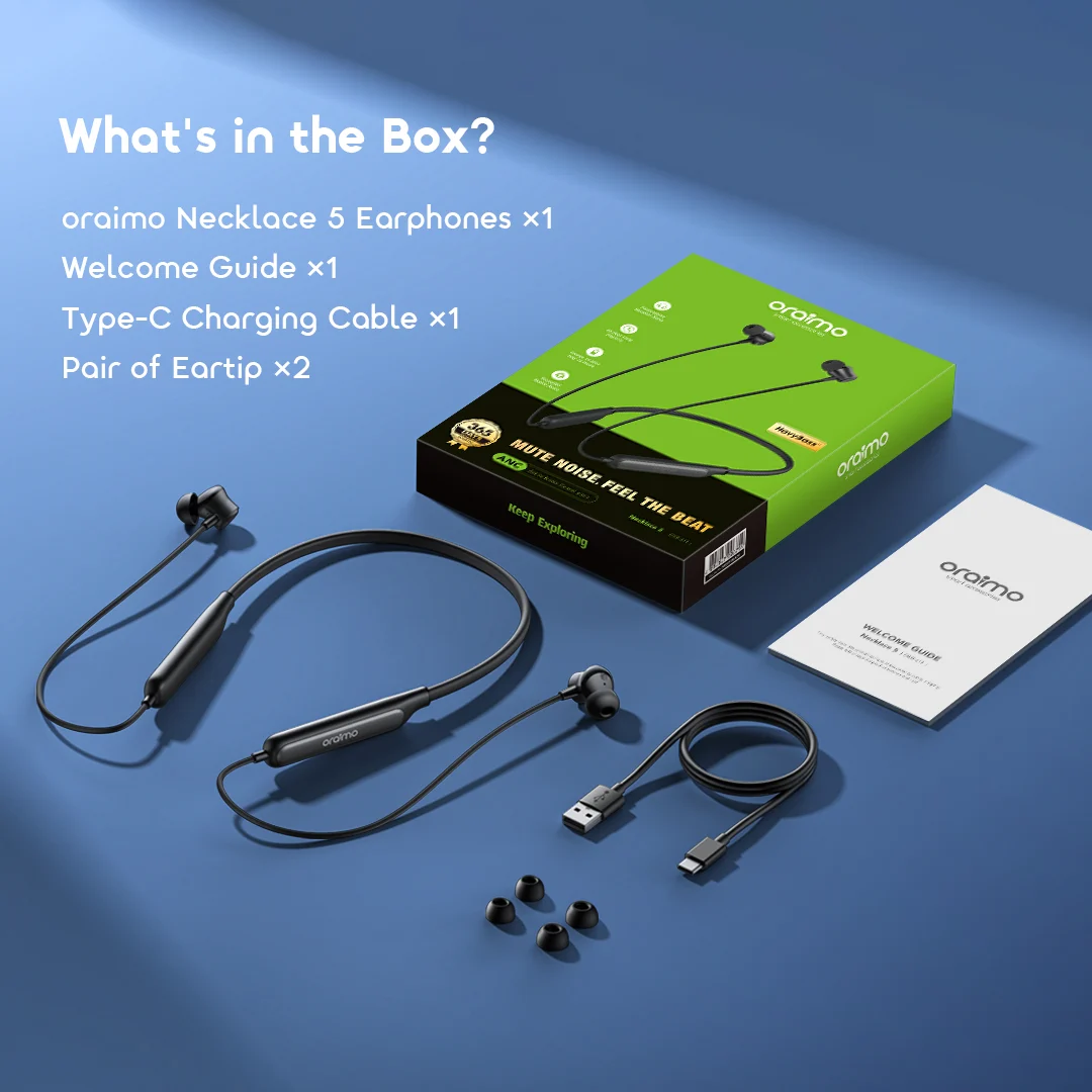 oraimo Necklace 5 earphones OEB-611-BLACK package oraimo Necklace 5 earphones OEB-611-BLACK package