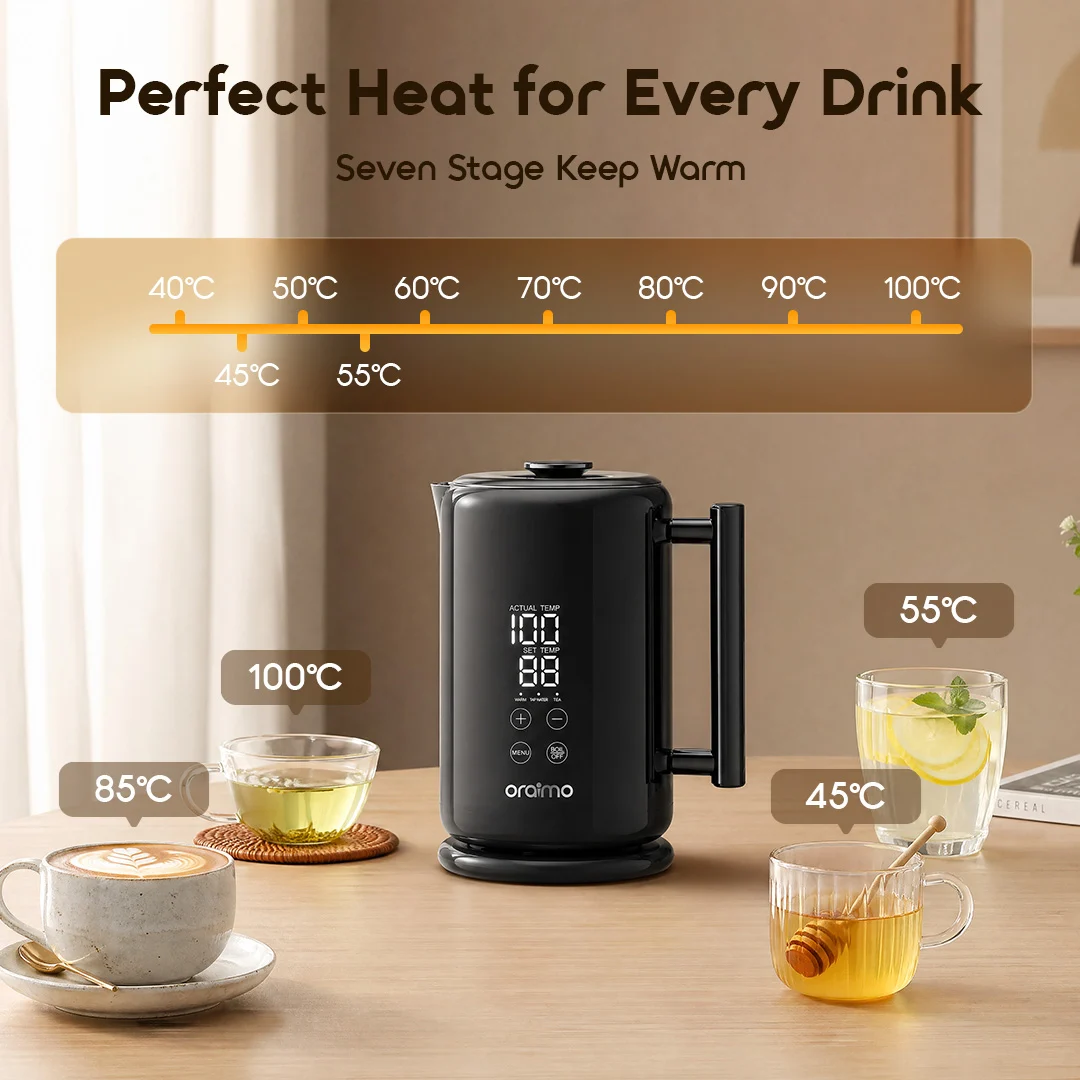 oraimo Electric Kettle FastBrew OEK-261A 06 - Seven-Stage Keep Warm oraimo Electric Kettle FastBrew OEK-261A 06 - Seven-Stage Keep Warm