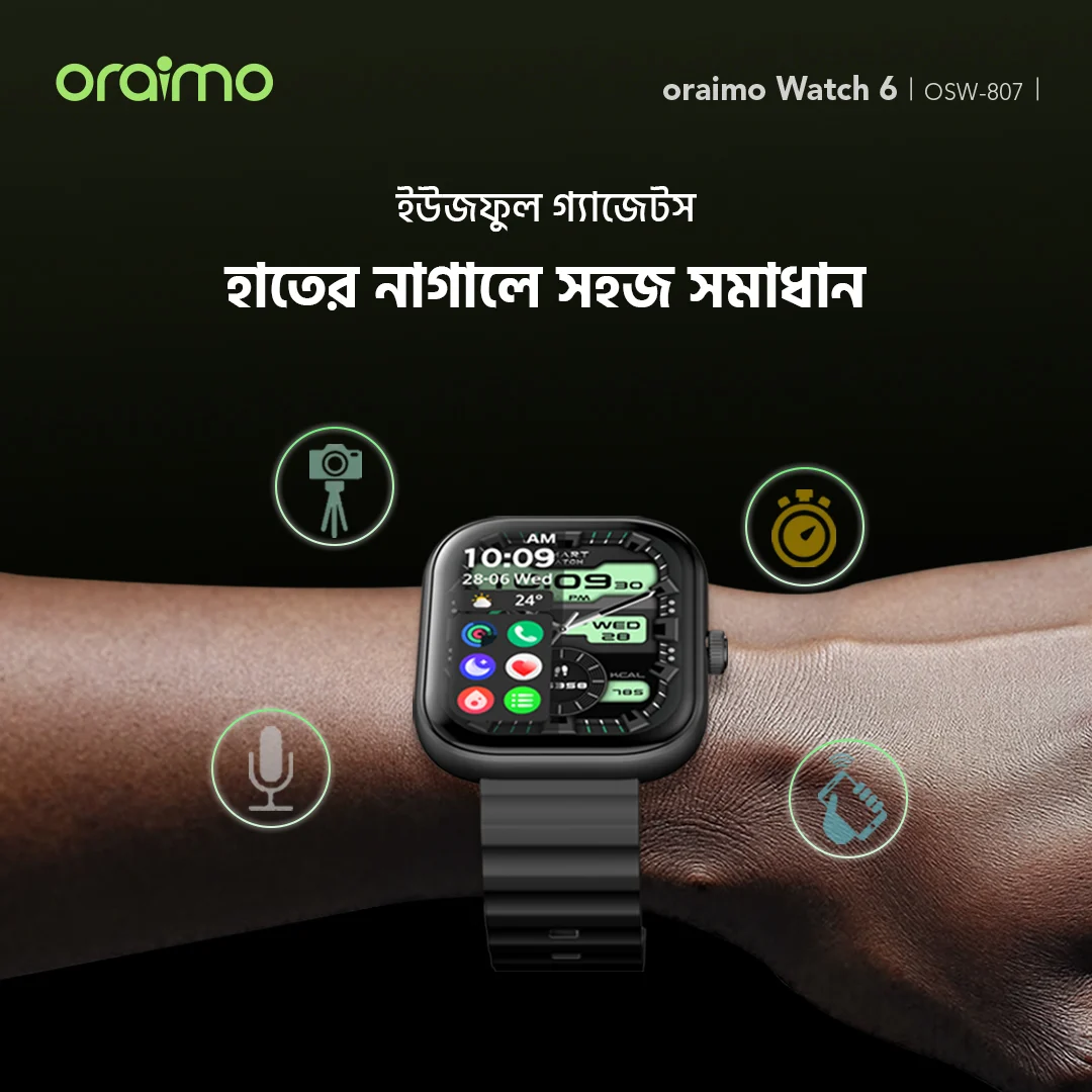 oraimo smartwatch watch 6 OSW-807 fingertips oraimo smartwatch watch 6 OSW-807 fingertips