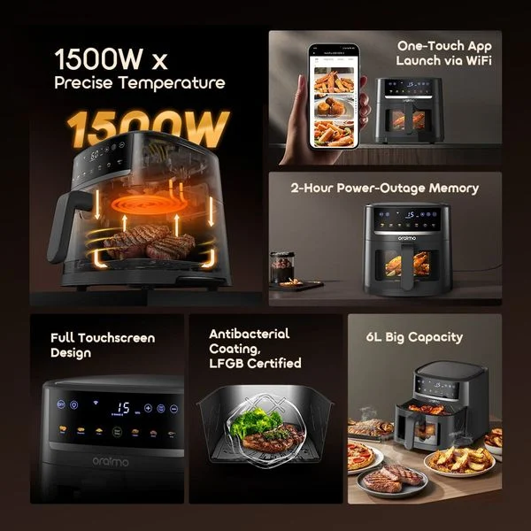 NutriFry S1 Ultra 1500W 6L Full Touchscreen Air fryer price in Bangladesh