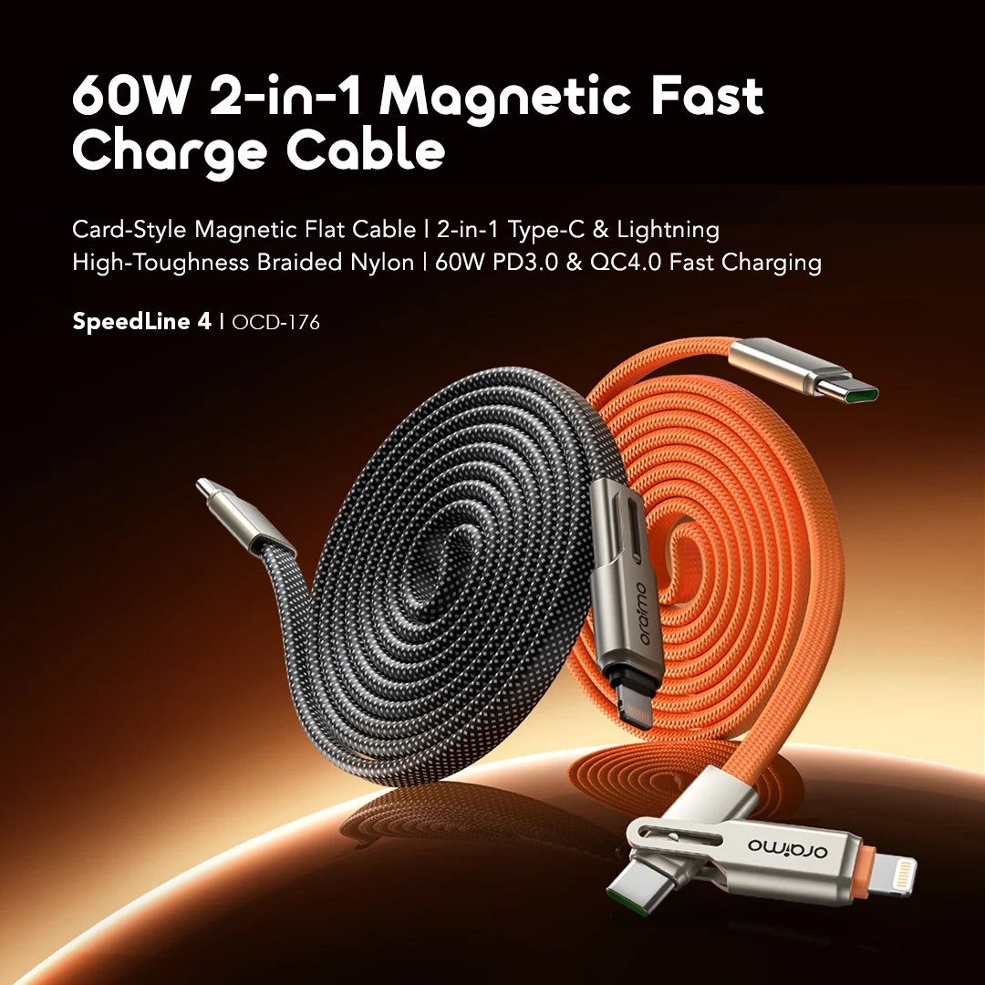 oraimo speedline 4 africa OCD-176 01 60w fast charge built-in retractable cable oraimo speedline 4 africa OCD-176 01 60w fast charge built-in retractable cable