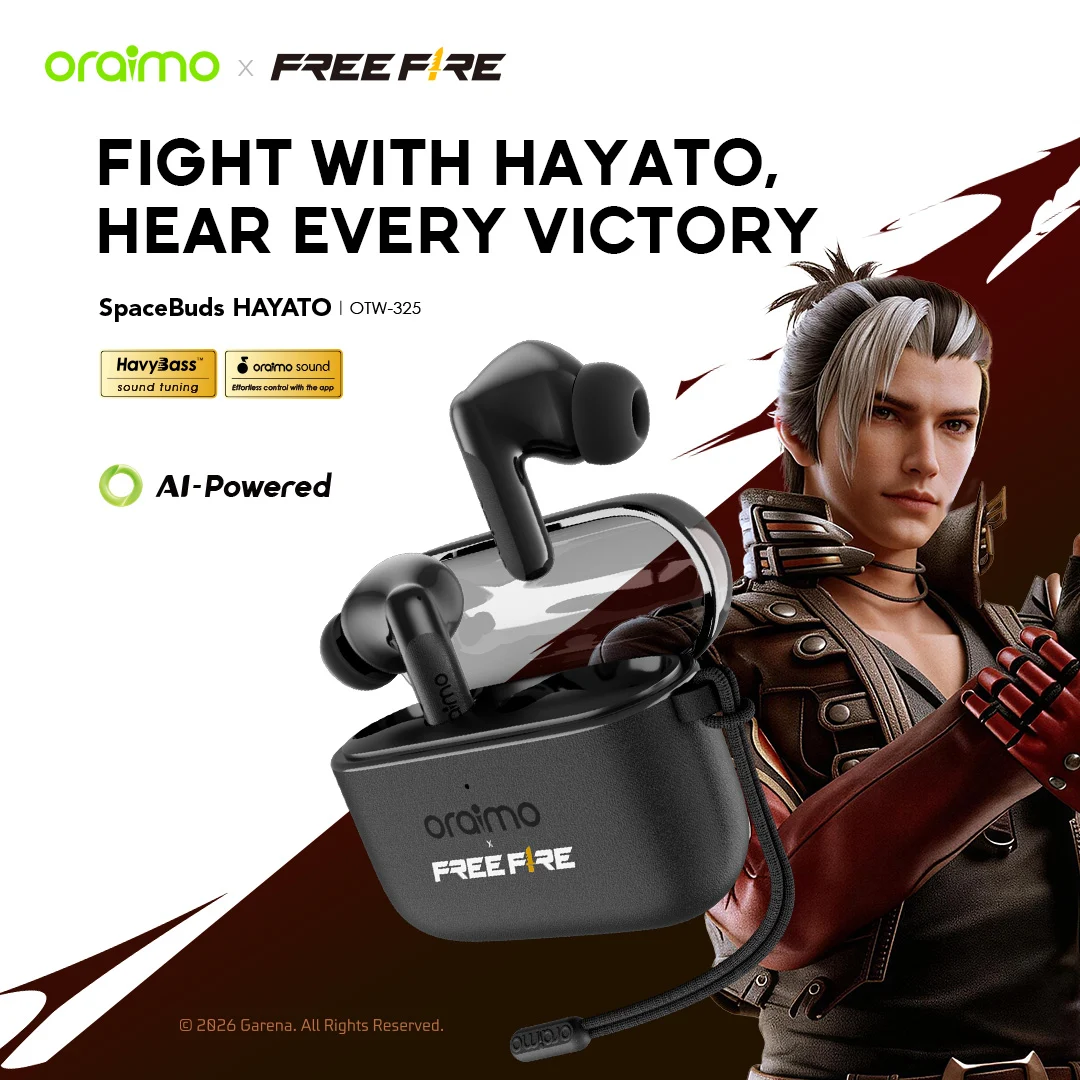 oraimo True Wireless Earbuds SpaceBuds HAYATO OTW-325 01 HavyBass oraimo sound app AI-Powered oraimo True Wireless Earbuds SpaceBuds HAYATO OTW-325 01 HavyBass oraimo sound app AI-Powered