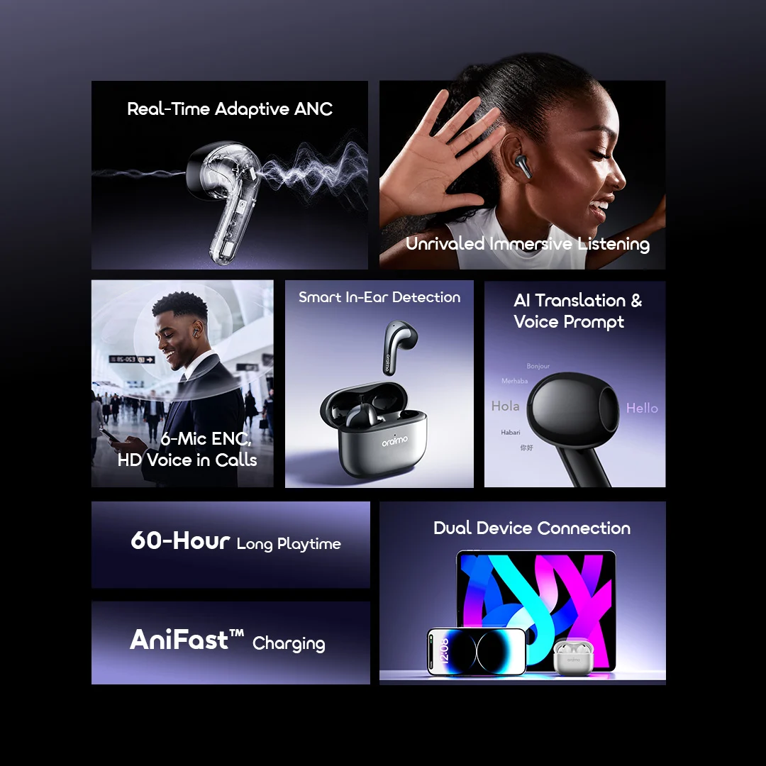 oraimo spacebuds fit true wireless earbuds africa OTW-627S 02 selling points overview oraimo spacebuds fit true wireless earbuds africa OTW-627S 02 selling points overview