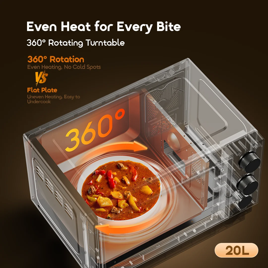 oraimo-Microwave-Oven-InfiWave-Lite-OMO-221A-8 Even Heat for Every Bite360° Rotating Turntable oraimo-Microwave-Oven-InfiWave-Lite-OMO-221A-8 Even Heat for Every Bite360° Rotating Turntable