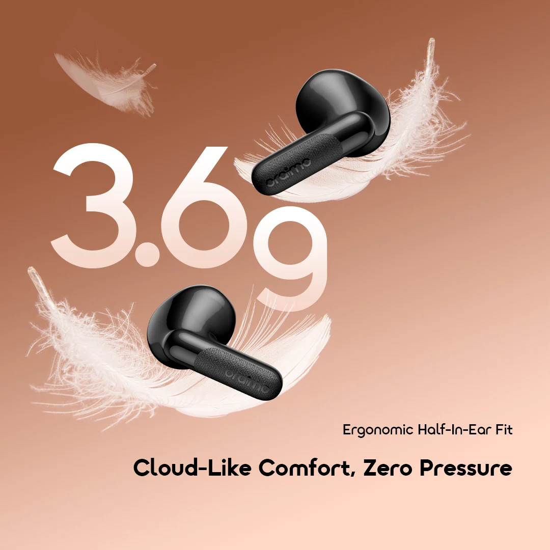 oraimo true wireless earbuds SpaceBuds Air 2 OTW-325S 03 ergonomic half in ear fit oraimo true wireless earbuds SpaceBuds Air 2 OTW-325S 03 ergonomic half in ear fit