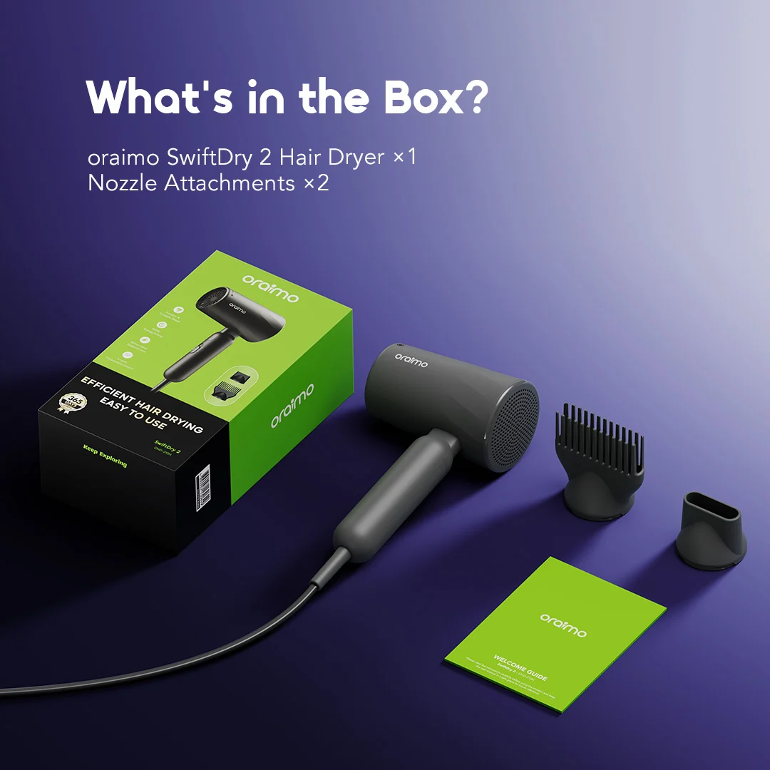 oraimo swiftdry 2 hair dryer ng OHD 210N 10 whats in the box oraimo swiftdry 2 hair dryer ng OHD 210N 10 whats in the box