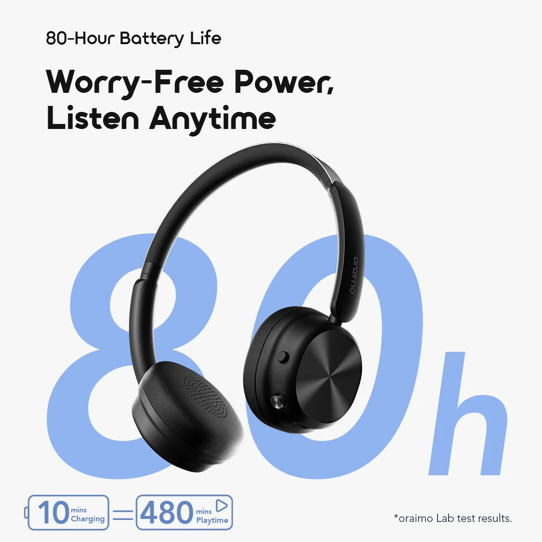 oraimo Headphone BoomPop Air OHP-316 05 80-Hour Battery Life