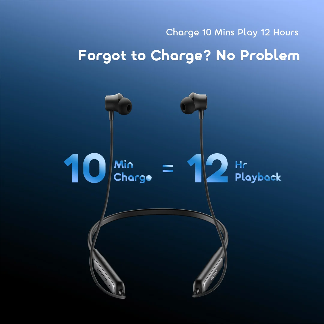 oraimo Necklace 5 earphones OEB-611-BLACK 10mins charge oraimo Necklace 5 earphones OEB-611-BLACK 10mins charge