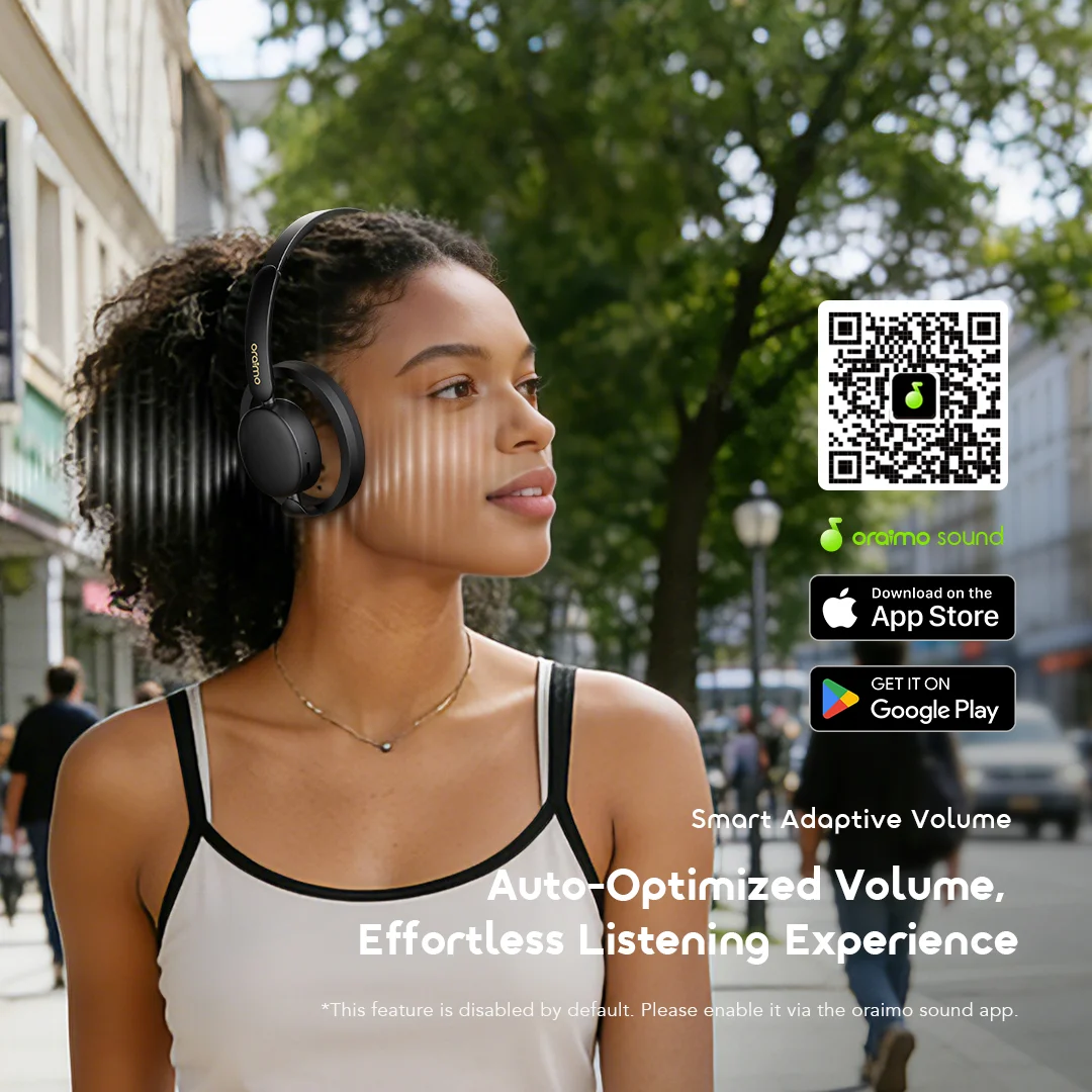 oraimo Open-Ear Wireless Headphones OpenLoop OPN-670N 05 Smart Adaptive Volume Auto-Optimized Volume, Effortless Listening