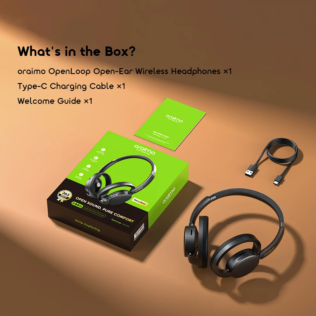 oraimo Open-Ear Wireless Headphones OpenLoop OPN-670N 12 What's in the Box