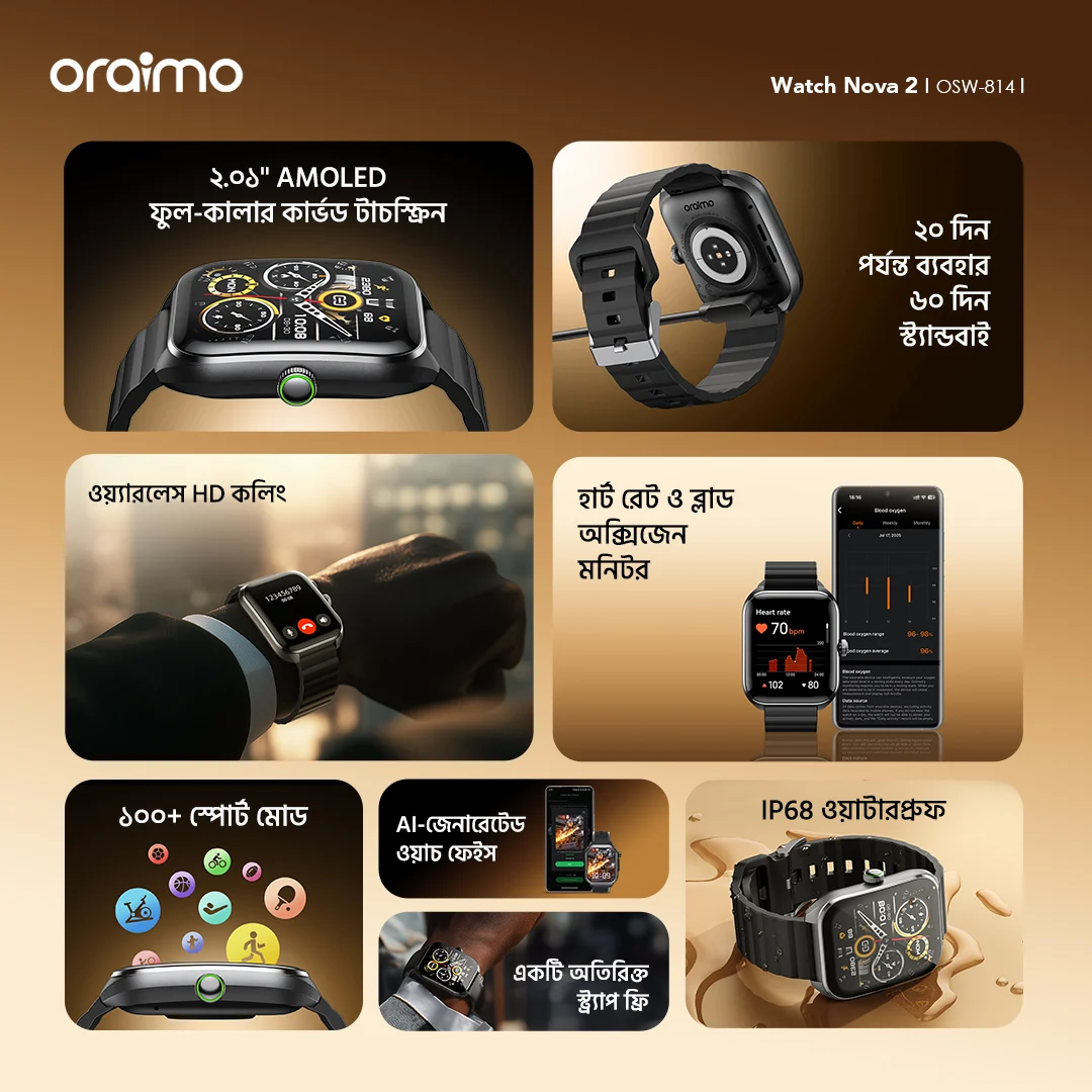 oraimo watch nova 2 smart watch OSW-814 features 2 bd oraimo watch nova 2 smart watch OSW-814 features 2 bd