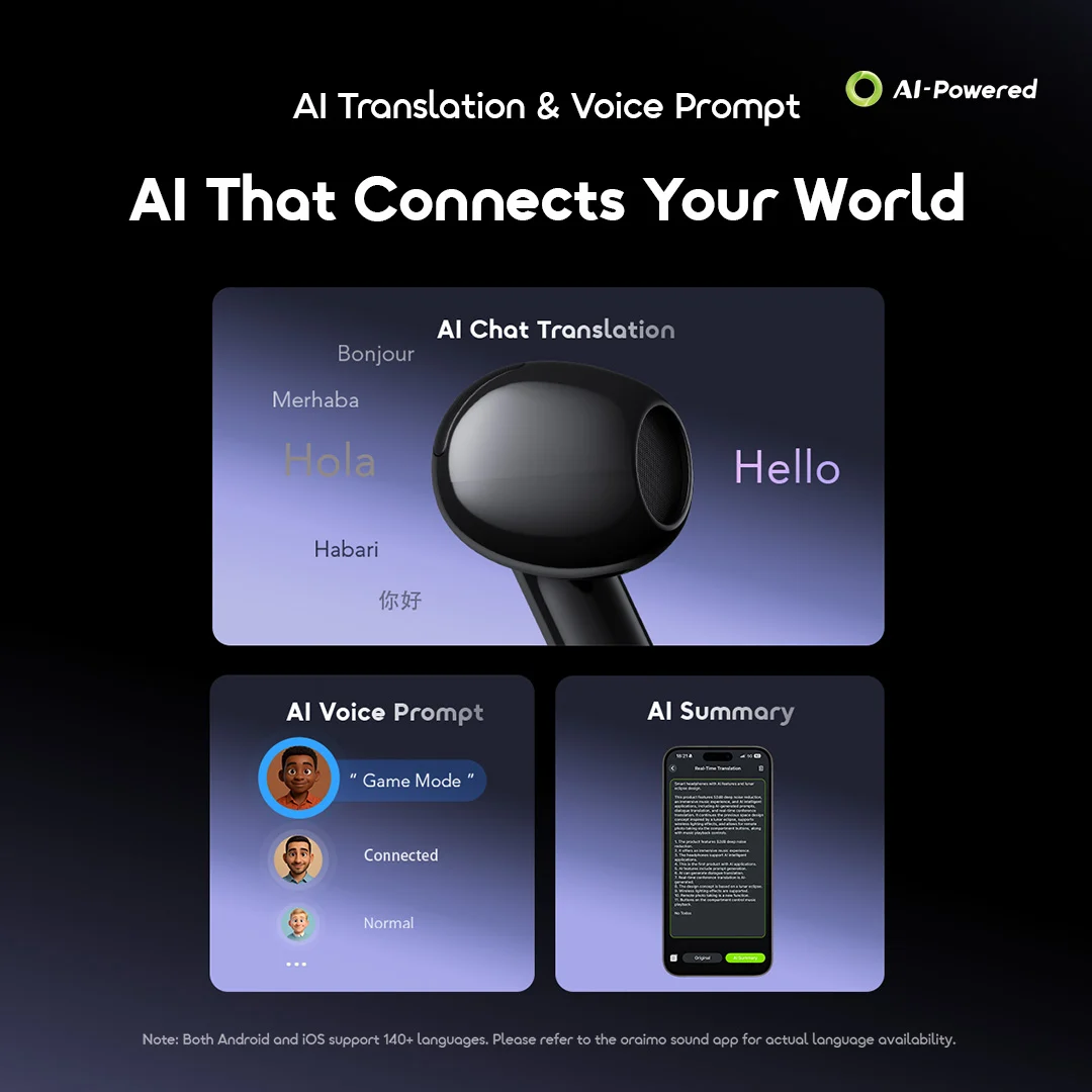 oraimo spacebuds fit true wireless earbuds africa OTW-627S 07 ai translation voice prompt oraimo spacebuds fit true wireless earbuds africa OTW-627S 07 ai translation voice prompt