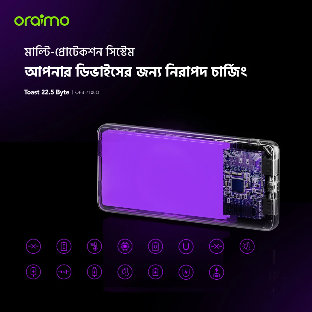 পাওয়ার ব্যাংক Toast 22.5 Byte OPB-7100Q মাল্টি-প্রোটেকশন সিস্টেম পাওয়ার ব্যাংক Toast 22.5 Byte OPB-7100Q মাল্টি-প্রোটেকশন সিস্টেম