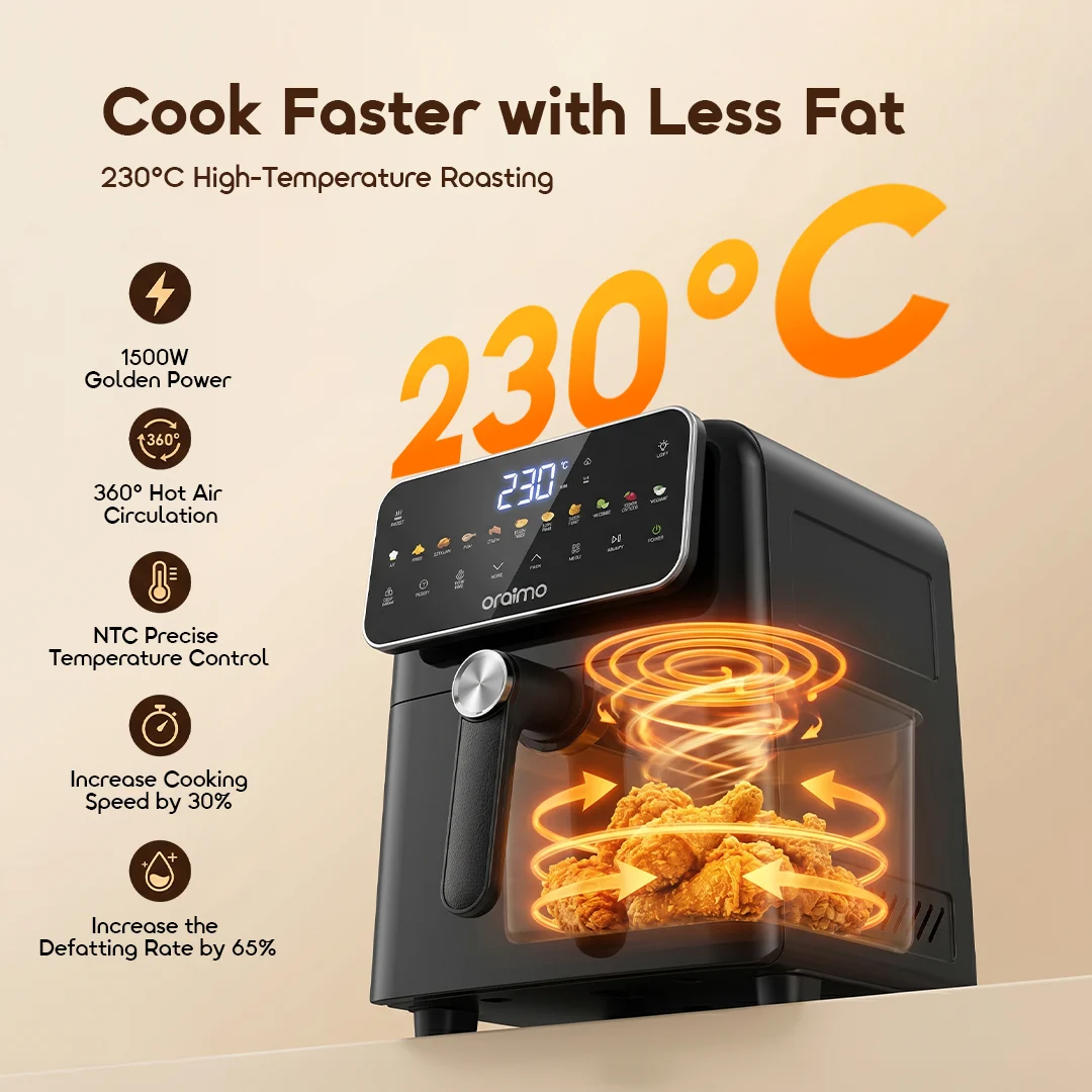 oraimo Air Fryer NutriFry S1 OAF-261A-03 230°C High-Temperature Roasting oraimo Air Fryer NutriFry S1 OAF-261A-03 230°C High-Temperature Roasting