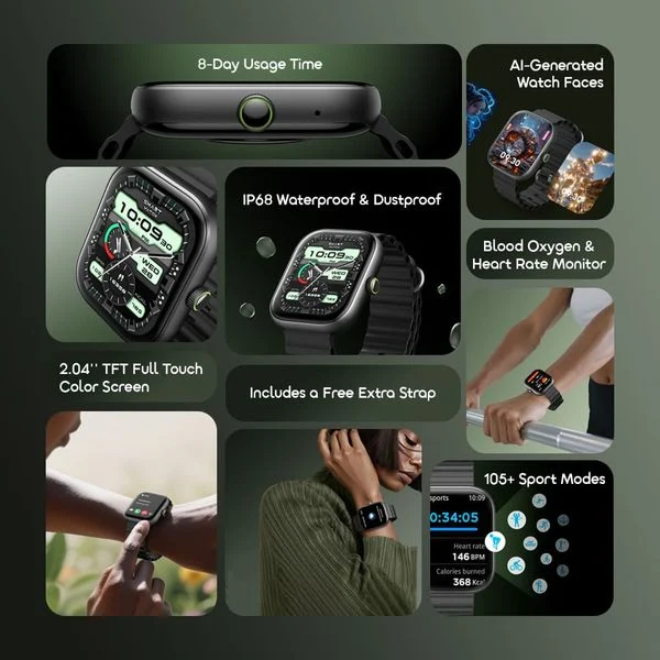 Watch 6 2.04" TFT IP68 Smart Watch price in Bangladesh