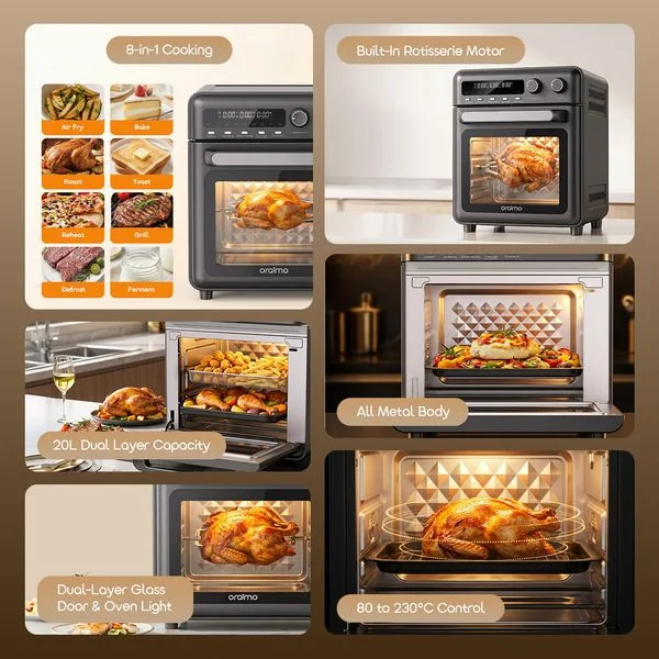BakeAir Pro 8-in-1  230°C 20L Large Capacity Air Oven price in Bangladesh