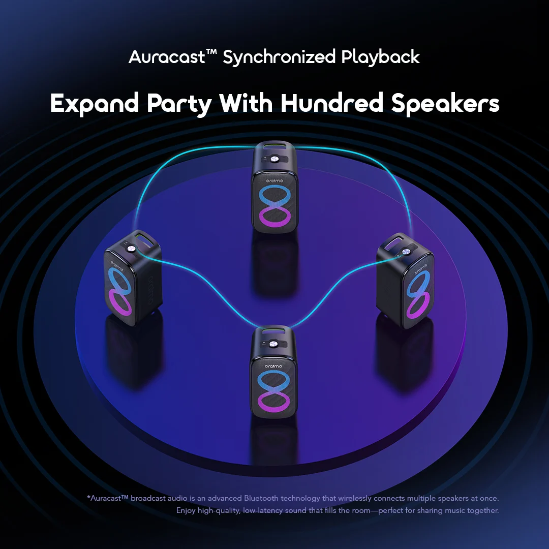 oraimo Wireless Party Speaker SpaceBox Max OBS-982 6 Auracast Synchronized Playback oraimo Wireless Party Speaker SpaceBox Max OBS-982 6 Auracast Synchronized Playback