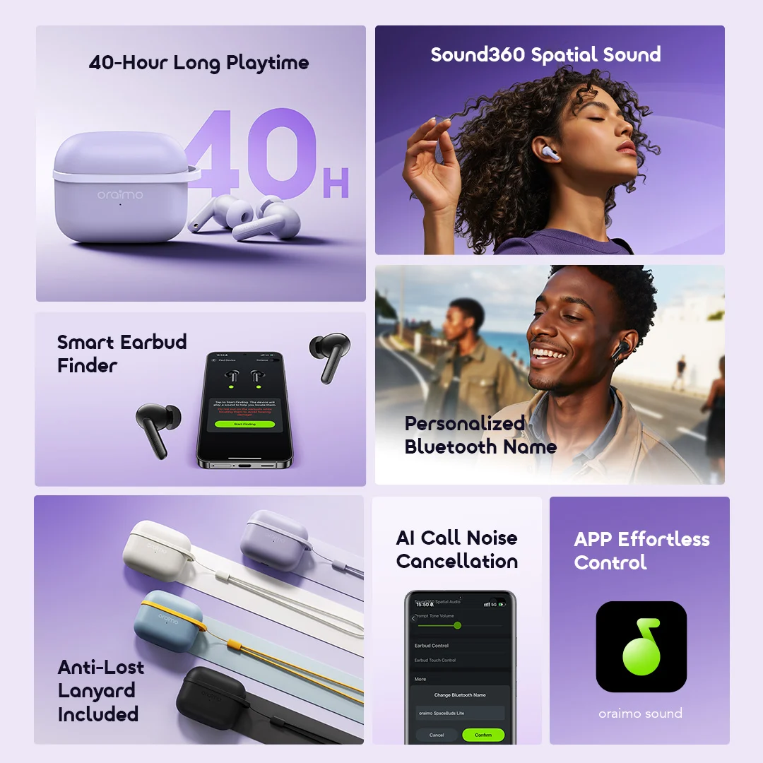 oraimo wireless earbuds SpaceBuds Lite OTW-324 features oraimo wireless earbuds SpaceBuds Lite OTW-324 features