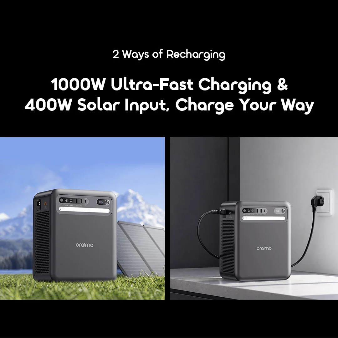 oraimo KILI OPS-5102 1000W ultra-fast charging 400W solar input oraimo KILI OPS-5102 1000W ultra-fast charging 400W solar input