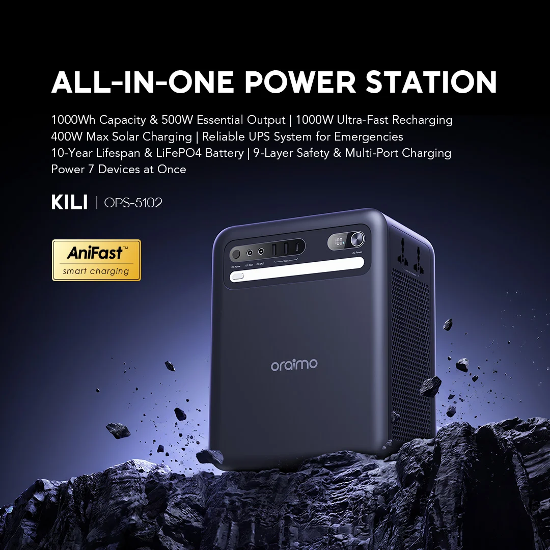 oraimo KILI OPS-5102 all-in-one power station 1000Wh 500W oraimo KILI OPS-5102 all-in-one power station 1000Wh 500W