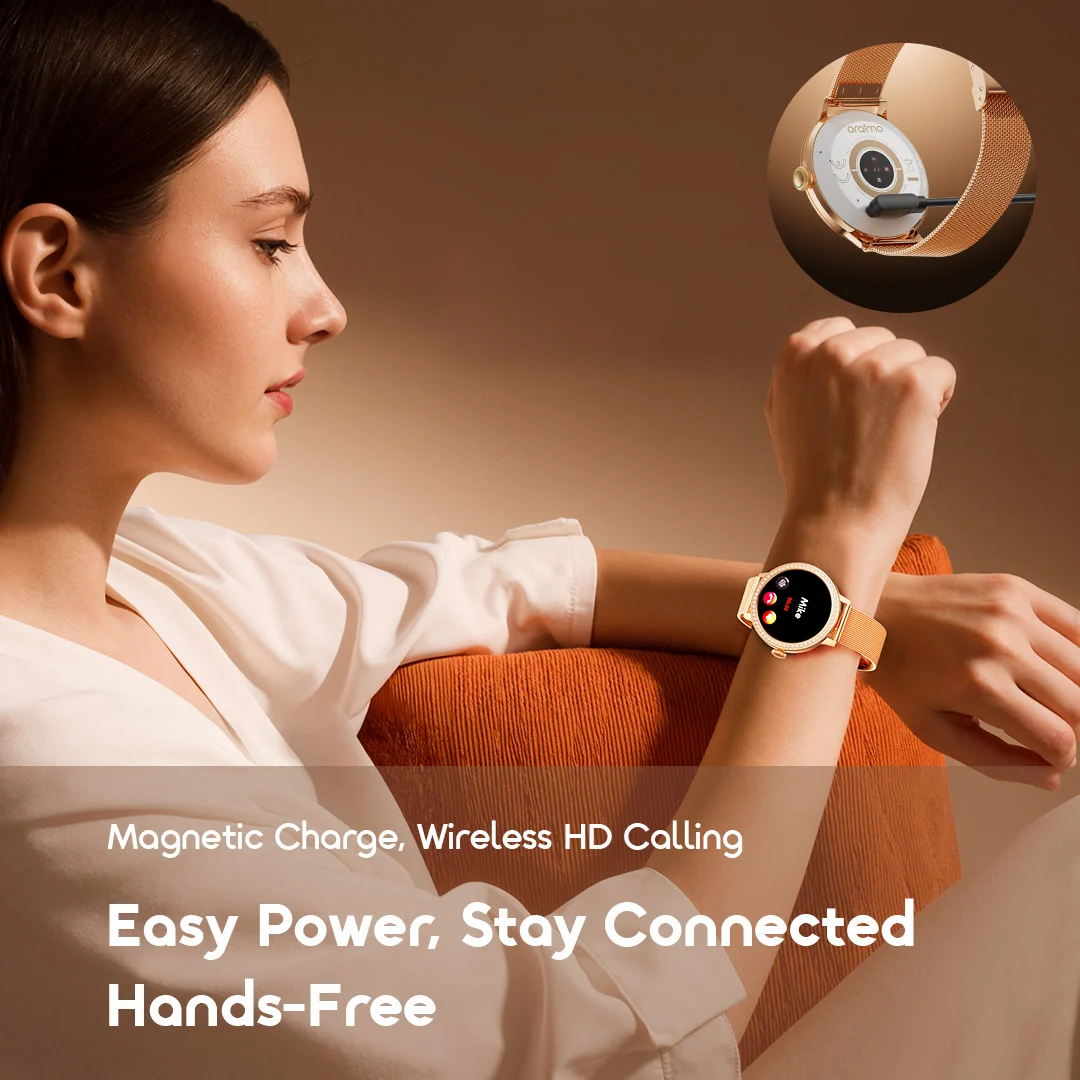 oraimo Smart Watch Watch Muse 2 OSW-833N 5 Magnetic Charge Wireless HD Calling Easy Power Stay Connected Hands-Free oraimo Smart Watch Watch Muse 2 OSW-833N 5 Magnetic Charge Wireless HD Calling Easy Power Stay Connected Hands-Free
