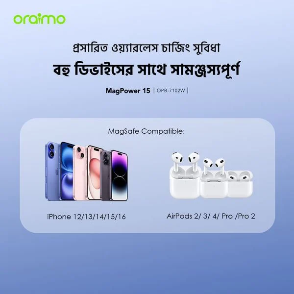 MagPower 15 10000mAh Wireless and Wired Power Bank price in Bangladesh
