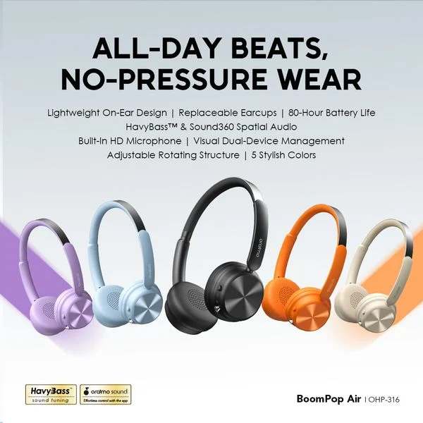 BoomPop Air Lightweight On-Ear Wireless Headphones price in Bangladesh