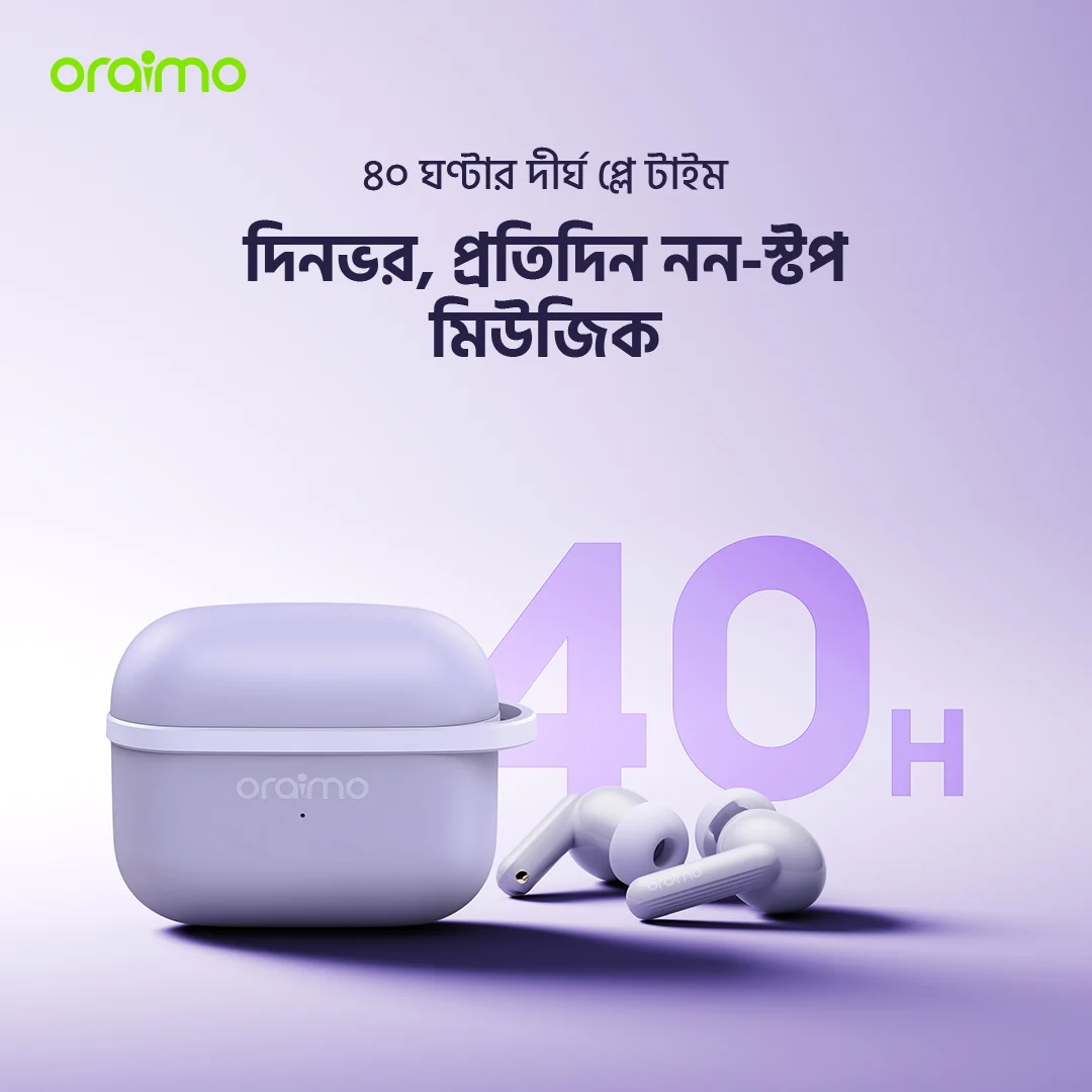 oraimo wireless earbuds SpaceBuds Lite OTW-324 bd long playtime