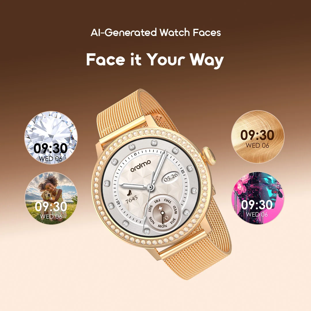 oraimo Smart Watch Watch Muse 2 OSW-833N 10 AI-Generated Watch Faces Face it Your Way oraimo Smart Watch Watch Muse 2 OSW-833N 10 AI-Generated Watch Faces Face it Your Way