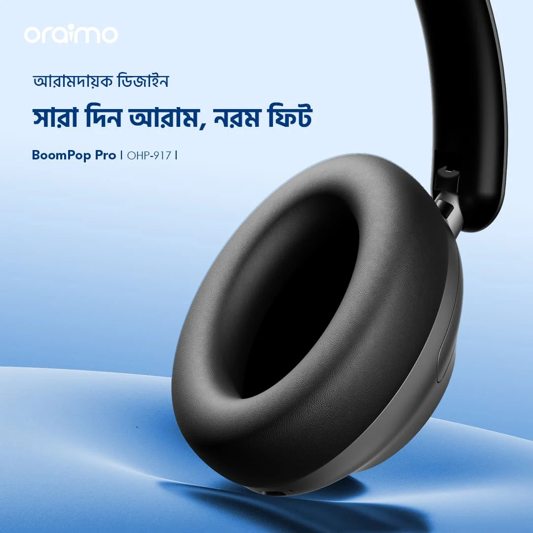 Oraimo Headphone BoomPopPro OHP-917-bd-All-Day Comfort, Soft Fit Oraimo Headphone BoomPopPro OHP-917-bd-All-Day Comfort, Soft Fit