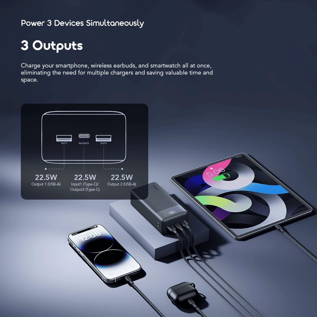 oraimo Power Bank PowerNova Q31 OPB-7300Q 07 Power 3 Devices Simultaneously oraimo Power Bank PowerNova Q31 OPB-7300Q 07 Power 3 Devices Simultaneously