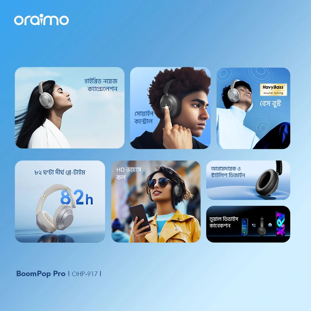 Oraimo Headphone BoomPopPro OHP-917-bd features Oraimo Headphone BoomPopPro OHP-917-bd features