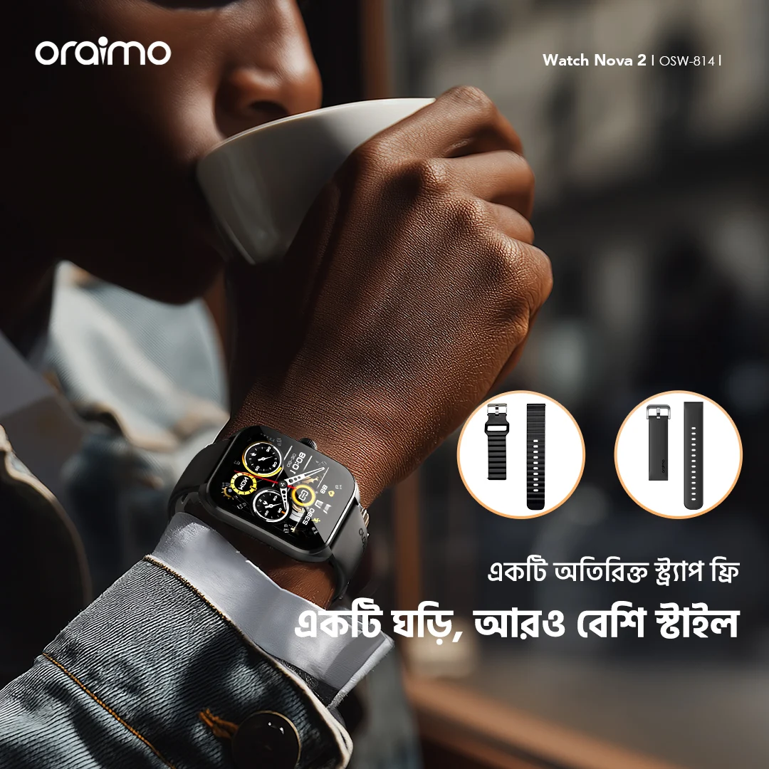 oraimo watch nova 2 smart watch OSW-814 extra strap 10 bd oraimo watch nova 2 smart watch OSW-814 extra strap 10 bd